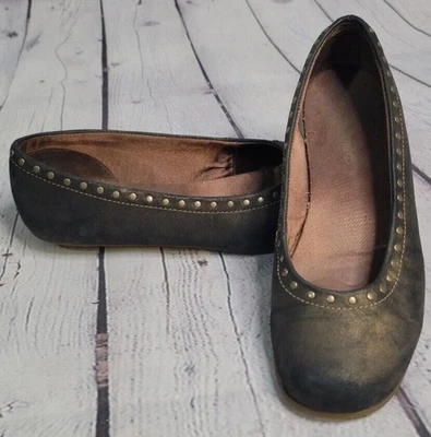 Timberland Mujer Marrón Dorado Brillo Planos Talla 8.5 Tachonado Ballet Carrera Comodidad Foto 1 de 4