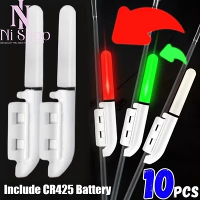 Hasta 10x Caña de Pescar Fluorescente Brillo Clip-on Luces Palos Luminoso Curvado Aparejo Foto 1 de 4
