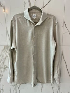 Camisa Granger Owings Talla Grande Mezcla Modal y Lana Usada en Excelente Condición Vintage Beige Abotonada - Imagen 1 de 7