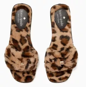 Sandalias Kate Spade imitación piel de leopardo arena logotipo dorado talla 7 B nuevas $79.00 - Imagen 1 de 7