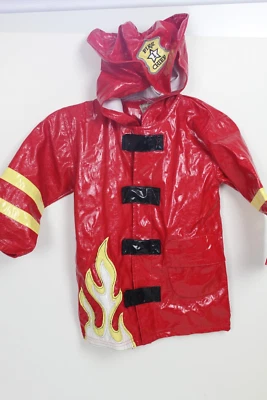 Disfraz de bombero de cuartel general para niños chaqueta roja con sombrero de bombero con capucha talla 4T Foto 1 de 3