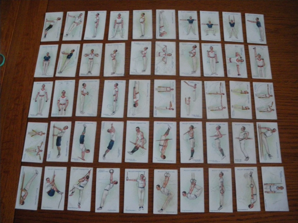 Full set of WILLS PHYSICAL CULTURE 1914 cigarette cards VG condition - Image 1 of 1