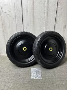 13" Flat Free Solid Tire and Wheel for Carts Replacement Wheels Box of 2 - Picture 1 of 7