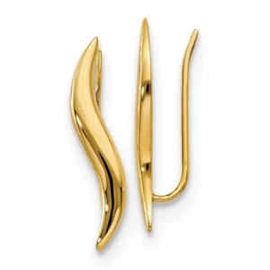 14k Yellow Gold Polished Ear Climber Earrings for Women 1.11gm L-23mm, W-3mm - Picture 1 of 4