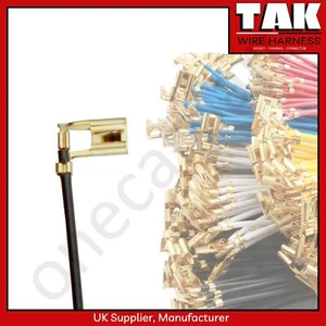 1X 20cm Black wire Flag Spade Terminal Female uninsulated Crimped Connector 1mm - Picture 1 of 3