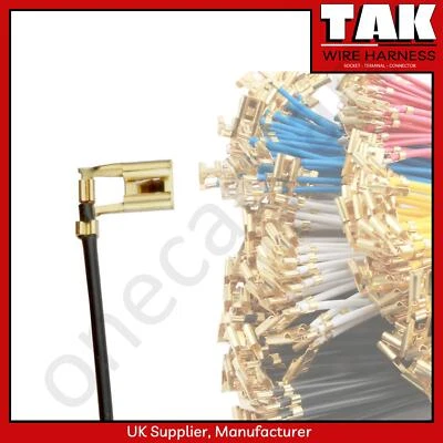 1X 20cm Black wire Flag Spade Terminal Female uninsulated Crimped Connector 1mm - Image 1 of 3