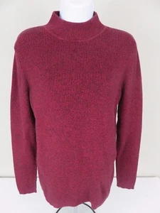 Karen Scott Women's Red with Black Accents Mock Neck Long Sleeve Sweater Small - Picture 1 of 6