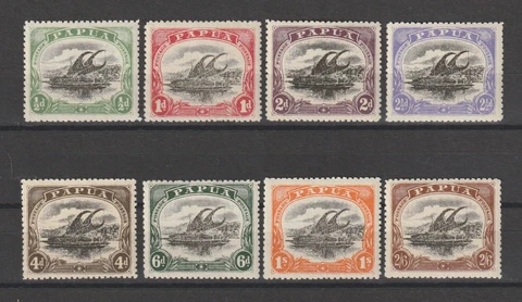 PAPUA 1910/11 SG 75/83 MNH/MINT Cat £130 Cover