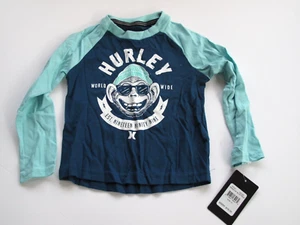 HURLEY Toddler 2T Boy's Long Sleeve T-Shirt Tee Blue Force Monkey NWT - Picture 1 of 2