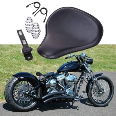 Sillín de resorte de asiento individual grande de 13" para motocicleta Harley Davidson Bobber Chopper Foto 1 de 4