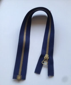 Heavy duty Open ended Blue and gold 16 inch Zip - Picture 1 of 1