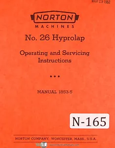 Norton 26 Hyprolap Machine, Operatins and Servicing Instructions Manual 1942 - Picture 1 of 1
