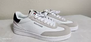 TOMMY HILFIGER Herrenschuhe Schnürschuhe weiß beige blau Turnschuhe Freizeit Größe 9 - Bild 1 von 9