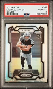 2023 PRIZM MICHAEL MAYER ROOKIE CARD SILVER PRIZM SP RAIDERS #361 RC - PSA 10 🔥 - Picture 1 of 6