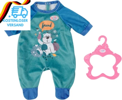 BESUCHE DEN BABY BORN-STORE BABY Born Puppenstrampler in Blau Für 43 Cm Puppen, 833629 Zapf Creation