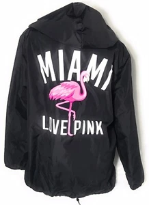 Victoria Secret Pink MIAMI Lined Anorak Jacket Coach Windbreaker Flamingo Size L - Picture 1 of 4