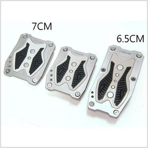 CAR MANUAL TRANSMISSION PEDALS SILVER BLACK X 3 PIECES - Picture 1 of 2