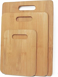 Bamboo Chopping Board 3pcs Set Kitchen Serving Cutting Wooden Platter BPA Free P - Picture 1 of 12