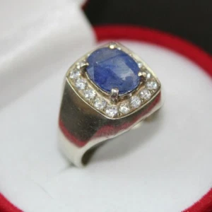 Natural Ceylon Unheated & Untreated Blue Sapphire Neelam Stone Ring - Picture 1 of 8