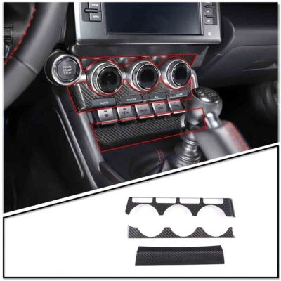 Juego de 3 piezas de panel de modo de aire acondicionado de fibra de carbono real para GR86 / Subaru BRZ 22+ Foto 1 de 4