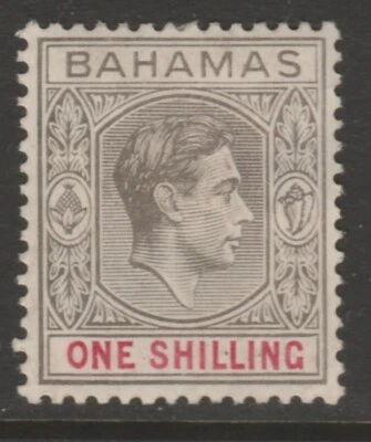 BAHAMAS GVI 1938 1 grey-black and carmine thick paper sg155 - Image 1 of 2