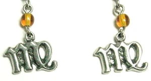 Pendientes del zodiaco - Virgo (8/24 - 9/23) - cuentas naranjas - Imagen 1 de 2