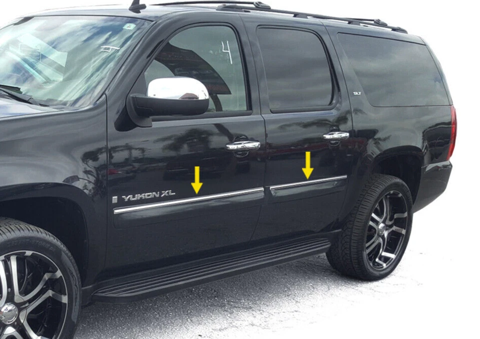 For 07-09 GMC Yukon XL Body Side Molding Trim Top 3/4" Wide 4PC - Image 1 of 1