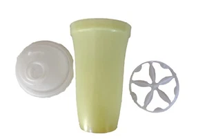 NUOVO VINTAGE Tupperware bottiglia shaker gialla 16 oz 844-1 con coperchio 564-3 e inserto 846-1 - Foto 1 di 9