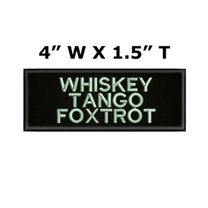 WTF Whiskey Tango Foxtrot Patch Biker Motorcycle vest jacket Military Funny Gift - Picture 1 of 12