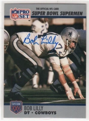 1990 Bob Lilly Autograph Signed Pro Set Super Bowl Supermen #85 Football Card - Image 1 of 2