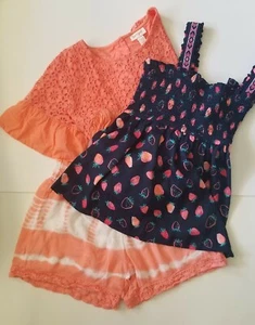 Girls XL 14 Tops & Shorts, Lot of 3 items.  Cat & Jack, Justice, Wonder Nation - Picture 1 of 12
