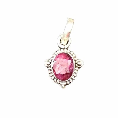 Ruby Raw And 925 Sterling Silver Artisan Crafted Pendant Heat Treated - Image 1 of 4
