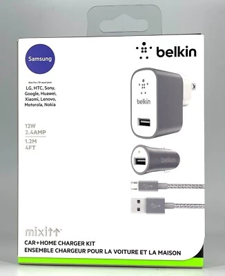 Micro USB Fast Charging Cable Cord For Samsung Android With Wall & Car Charger - Image 1 of 3