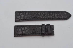 CHOPARD BRACCIALE VINTAGE PELLE 20MM FIBBIA AD ARDIGLIONE 18MM NUOVO NERO 20-18 - Foto 1 di 2