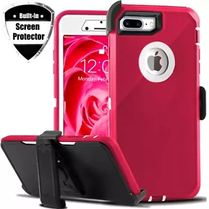 For iPhone 7 8 Plus Shockproof Rugged Case With Belt Clip & Screen Protector - Picture 1 of 16
