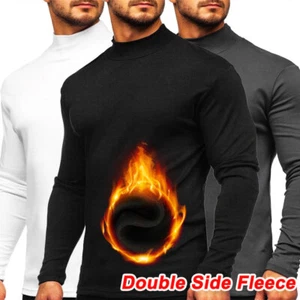 Mens Mock Turtleneck T-Shirt Long Sleeve Warm Pullover Basic Undershirt Tank Top - Picture 1 of 26