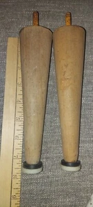 7.5 in Vntage 1950s Mid Century Modern MCM Blonde Legs with white Tips set of 2 - Picture 1 of 3