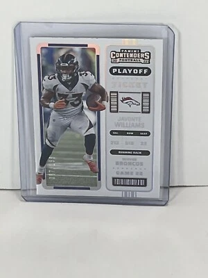 2022 Panini Contenders Javonte Williams Silver Playoff Ticket 57/199 NFL Broncos - Image 1 of 3
