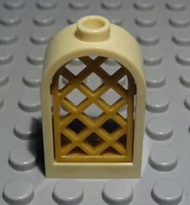 Lego Fenster 1x2x2,6 Beige mit Gitter Gold (3420) - Picture 1 of 1