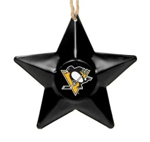 Pittsburgh Penguins Christmas Tree Holiday Ornament New Team Logo Metal 3D Star - Picture 1 of 2