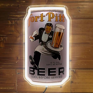 Fort Pitt Beverage Beer Can Neon Bar Store Party Art Wall Decor LED 12"x7" H4 - Picture 1 of 5