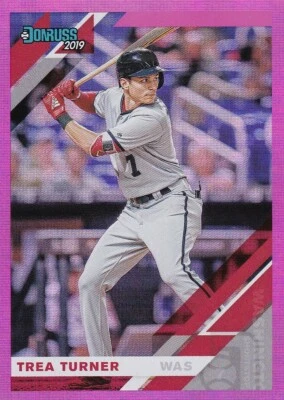 2019 DONRUSS PINK HOLO TREA TURNER WASHINGTON NATIONALS PARALLELS - B2679-1 - Image 1 of 2