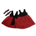 Toddler Black / Red Stripped Baby Frock With Free Hair Band