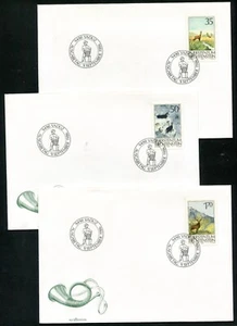 LIECHTENSTEIN 1986, HUNTING, WILD ANIMALS, Scott 849-851 on 3 F.D.C.'S - Picture 1 of 1