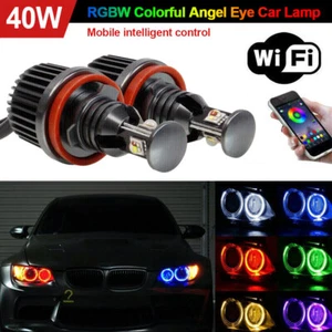 For BMW E92 E93 E60 E81 E87 H8 RGB Angel Eyes Halo Ring WIFI controll Led Marker - Foto 1 di 14