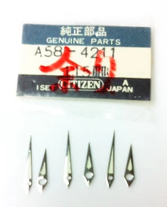 CITIZEN A58-4211 SILVER TONE HOUR & MINUTE HANDS 11.5MM 3 SET ORIGINAL GENUINE - Picture 1 of 5