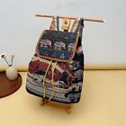Canvas Ethnic Style Backpack Printing Fabric Bag Colorful Retro Backpack