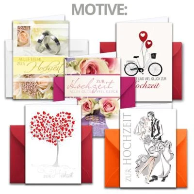 NEUSER PAPIER XXL Grußkarten zur Hochzeit - Maxi Hochzeitskarten DIN A4 mit Umschlag