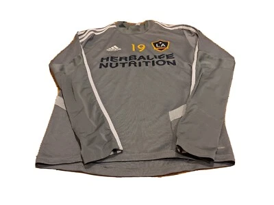 #19 команда выпустила Sz маленький длинным рукавом LA Galaxy Adidas обучение верхний серый MLS - Изображение 1 из 4