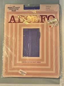 Adolfo Lilac Vintage 70s Nylon Pantyhose Sandalfoot Sheer Purple - Picture 1 of 6